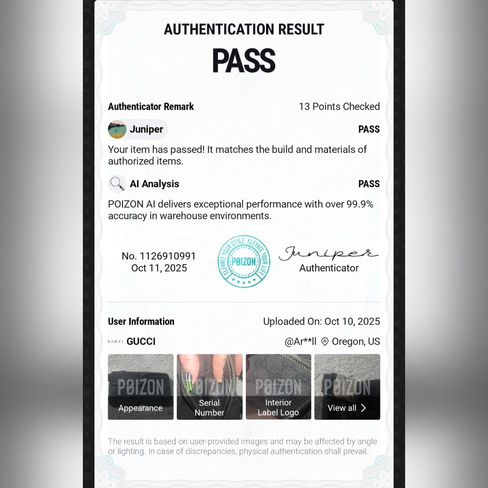 Gucci Black GG Monogram W/ Silver Hardware Waist/Bum Unisex Bag (EUC)COA✨️🖤🩶✨️ - Picture 9 of 9